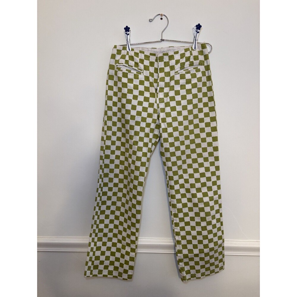 Holiday the Label - Kokomo Pant - Olive green and white checker - Size small